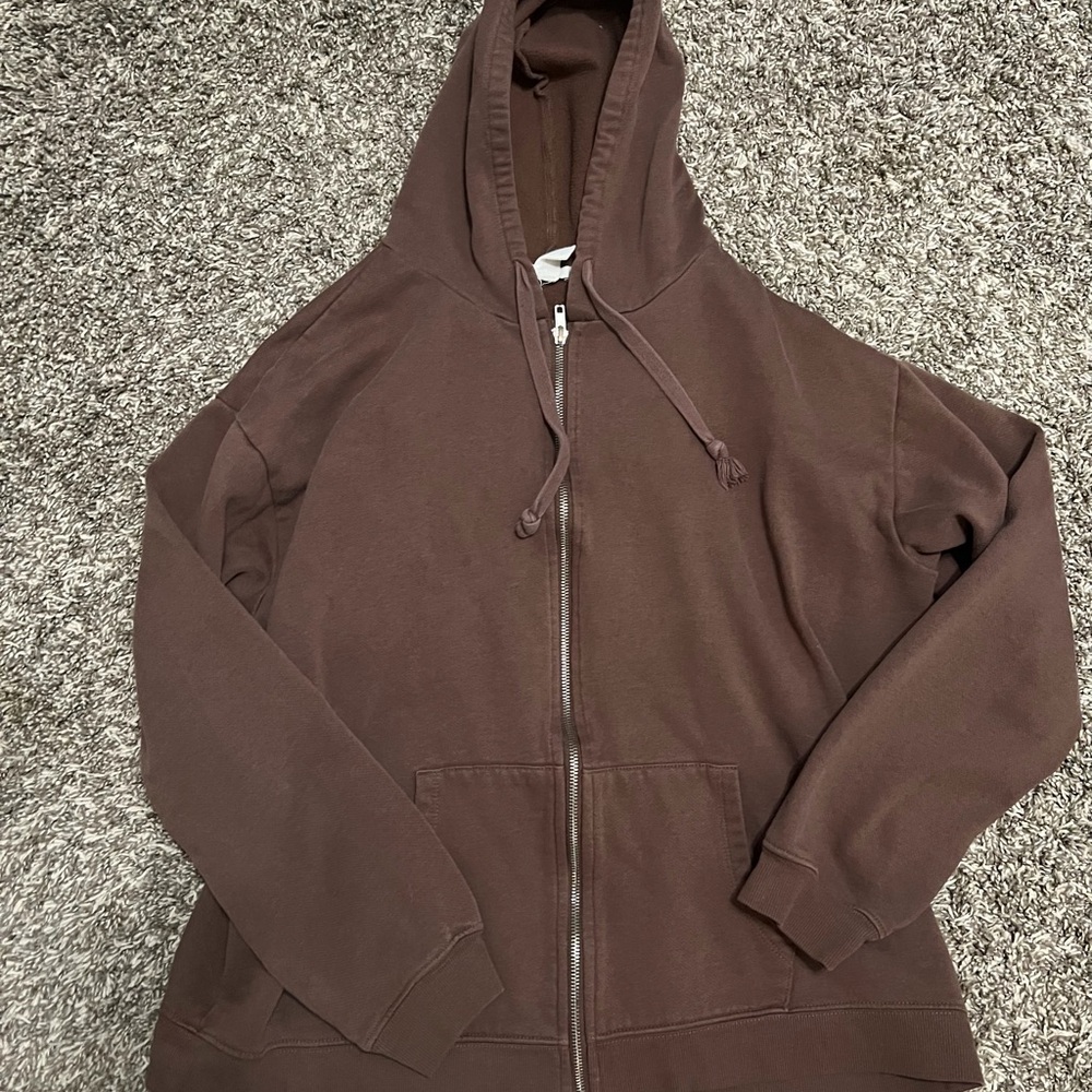 Full Tilt Brown Zip Hoodie with Drawstring